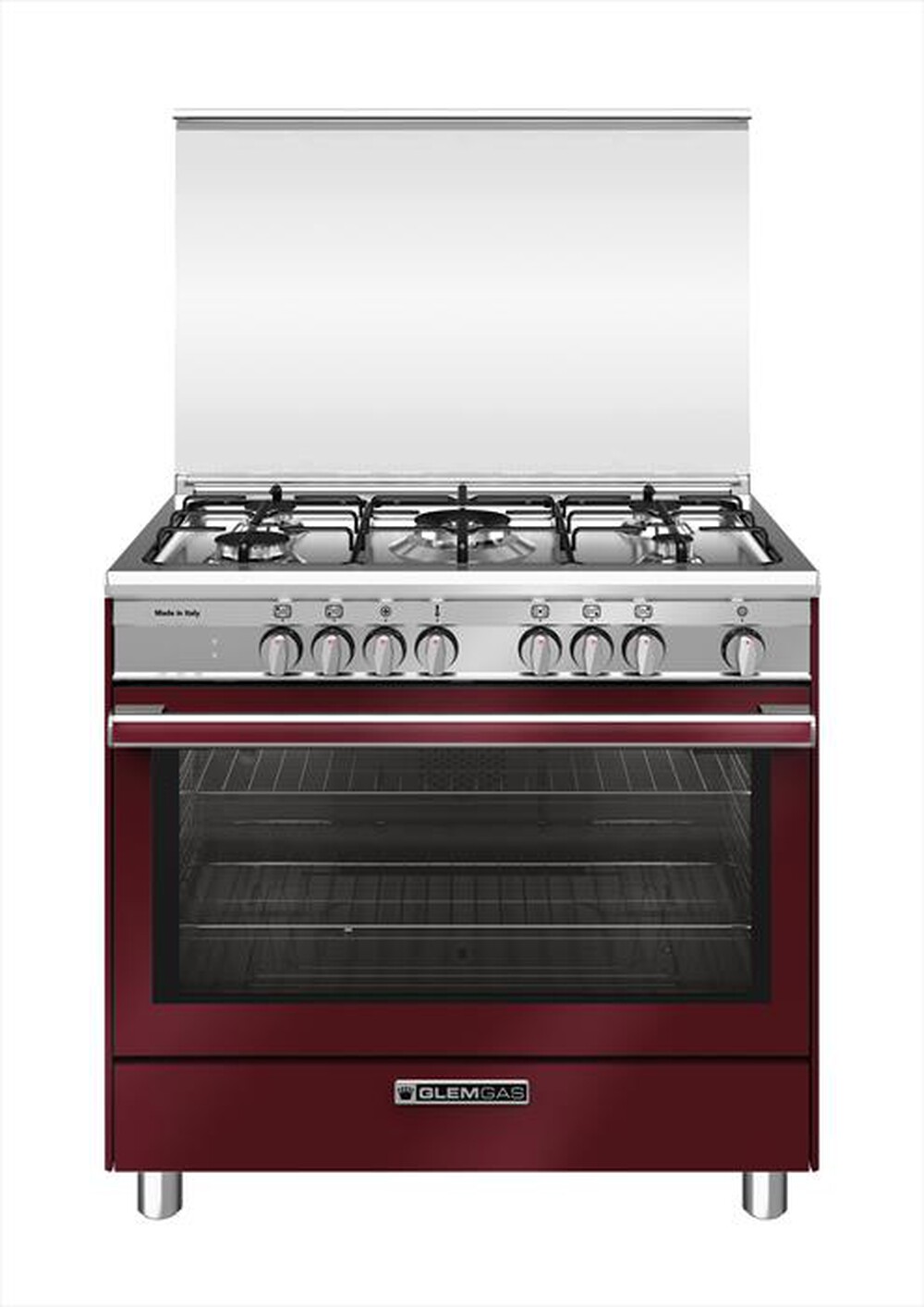 "GLEM GAS - Cucina a gas SB965MRV Classe A+-ROSSO LAMBRUSCO OPACO"