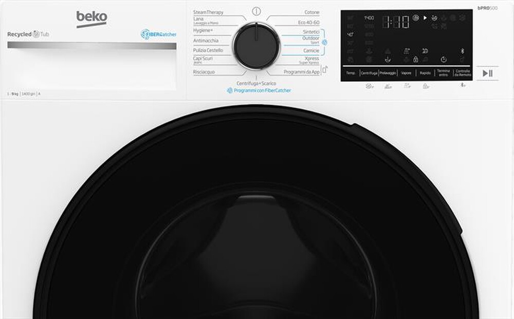 "BEKO - Lavatrice BWT594BF 9 Kg Classe A-Bianco / Cover nera"