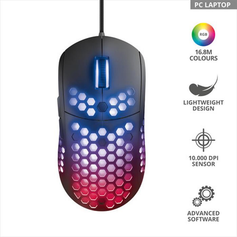 "TRUST - GXT960 GRAPHIN LIGHTWEIGHT MOUSE-Black RGB"