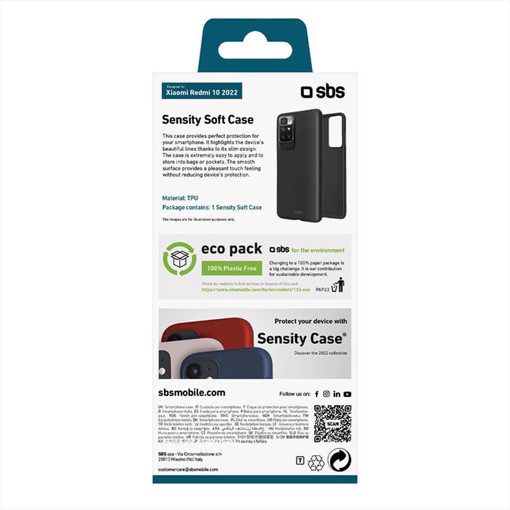 "SBS - Cover Sensity TESENSXI1022K Xiaomi Redmi 10 2022-Nero"