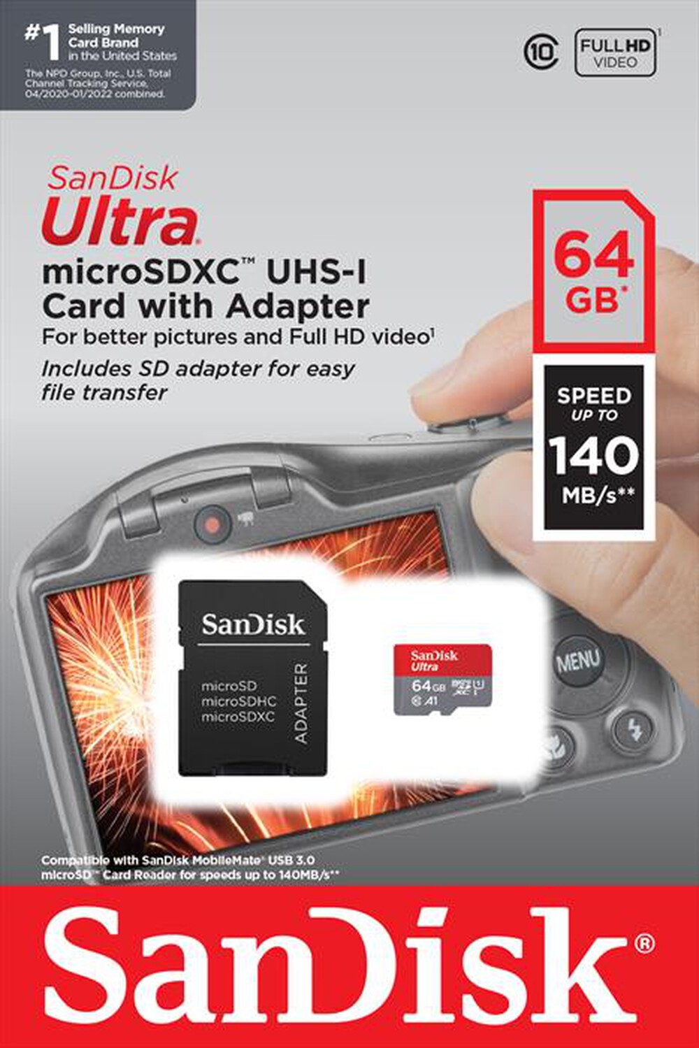 Immagine del prodotto SANDISK - MICROSD ULTRA ANDROID A1 64GB