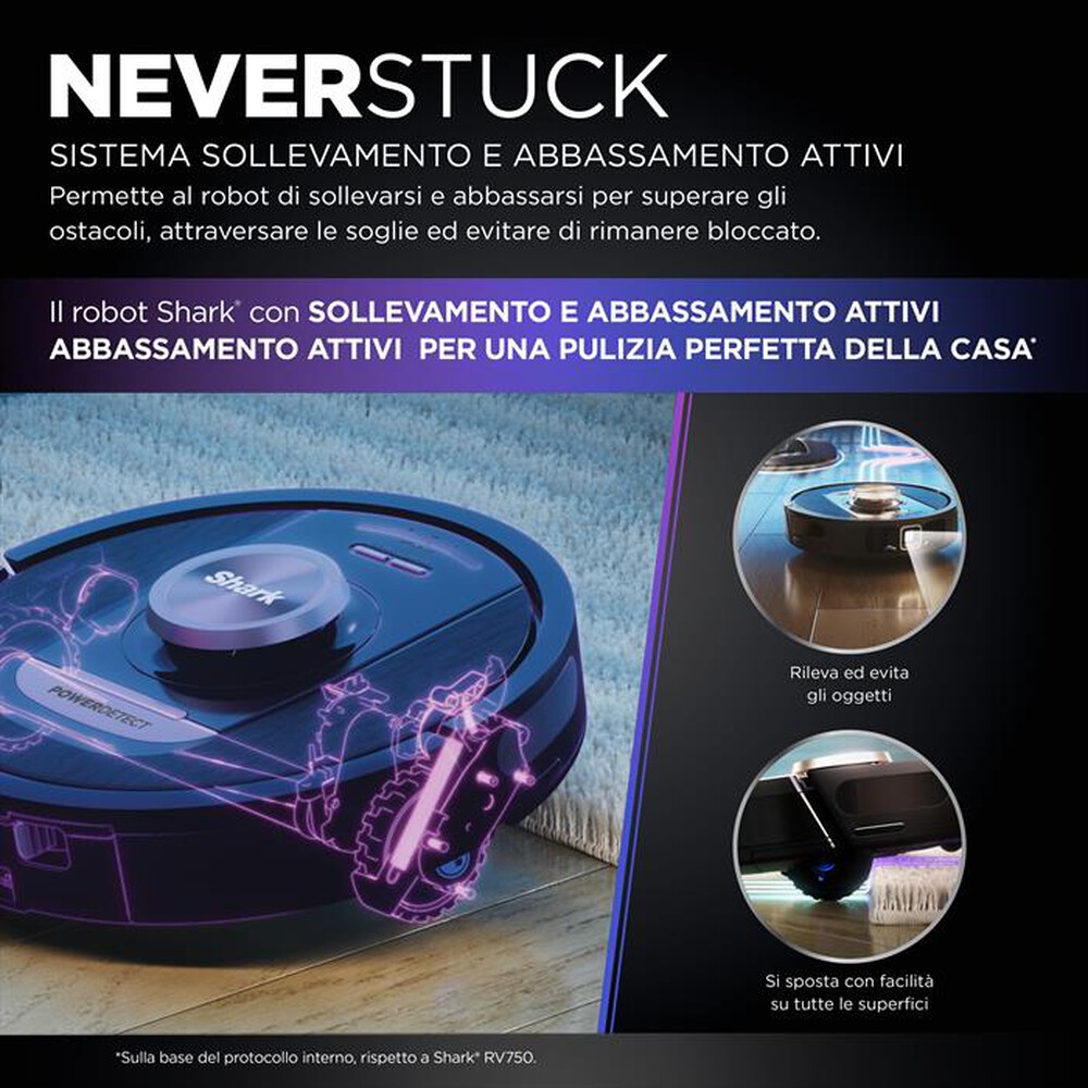 "SHARK - ROBOT POWERDETECT CON AUTOSVUOTAMENTO RV2820VEEU-Nero/ Champagne"