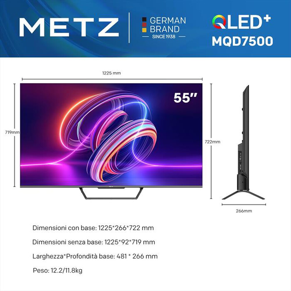 "METZ - Smart TV Q-LED UHD 4K 55\" 55MQD7500Z"