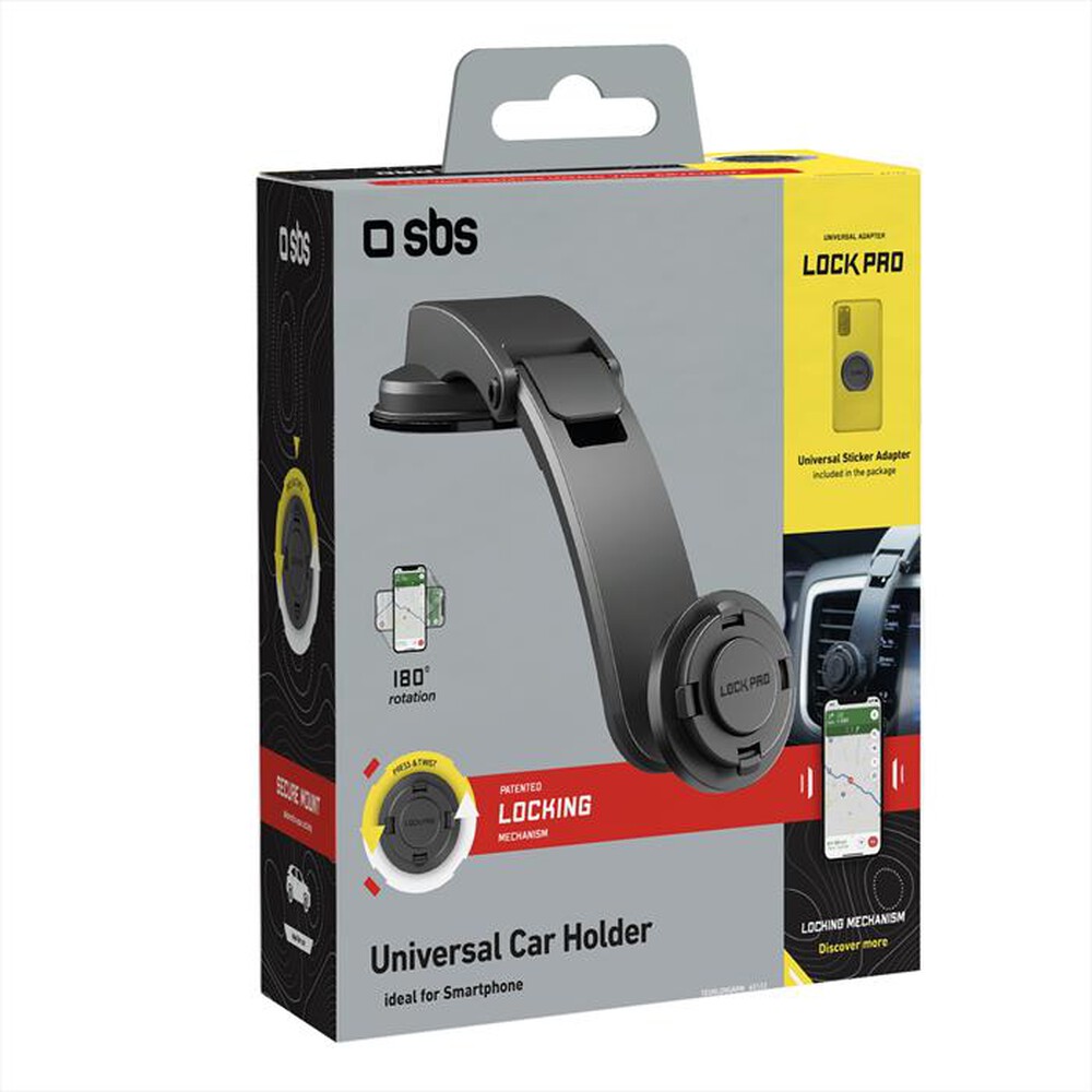 "SBS - Supporto auto TEURLONGARM con aggancio Lock Pro-Nero"