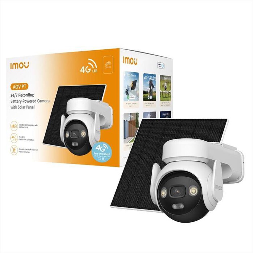 IMOU - Telecamera da esterno AOV PT KIT 4G+-bianco