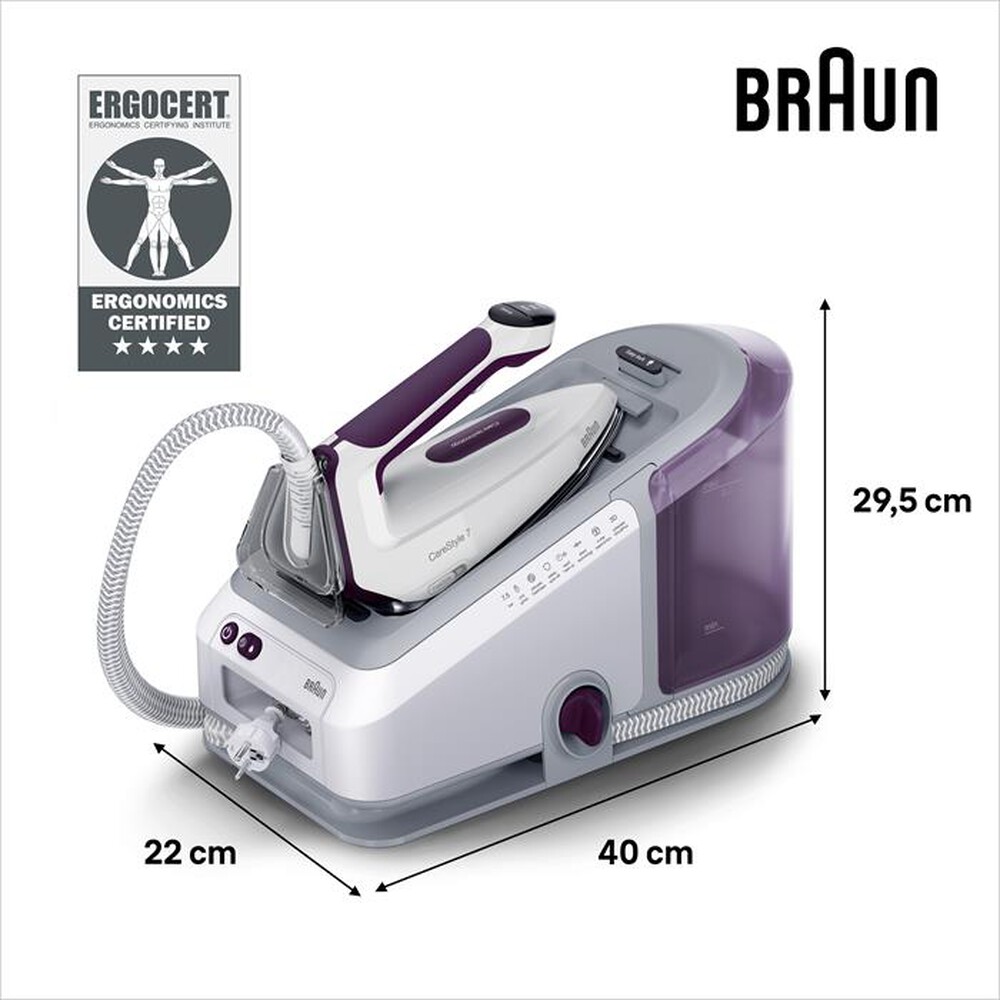 Immagine del prodotto BRAUN - Ferro da stiro con caldaia CareStyle 7 IS7266VI-Bianco viola