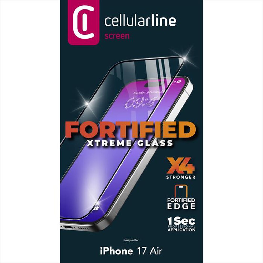 Immagine del prodotto CELLULARLINE - FORTIFIED XTREME GLASS per iPhone Air-Trasparente