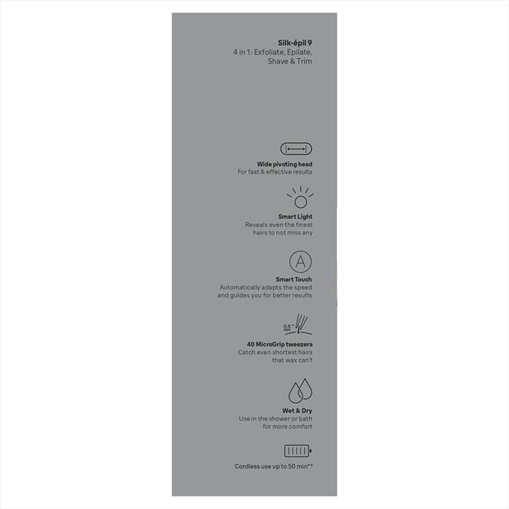 "BRAUN - Epilatore SILK-ÉPIL 9 9-061-BIANCO/ARGENTO"