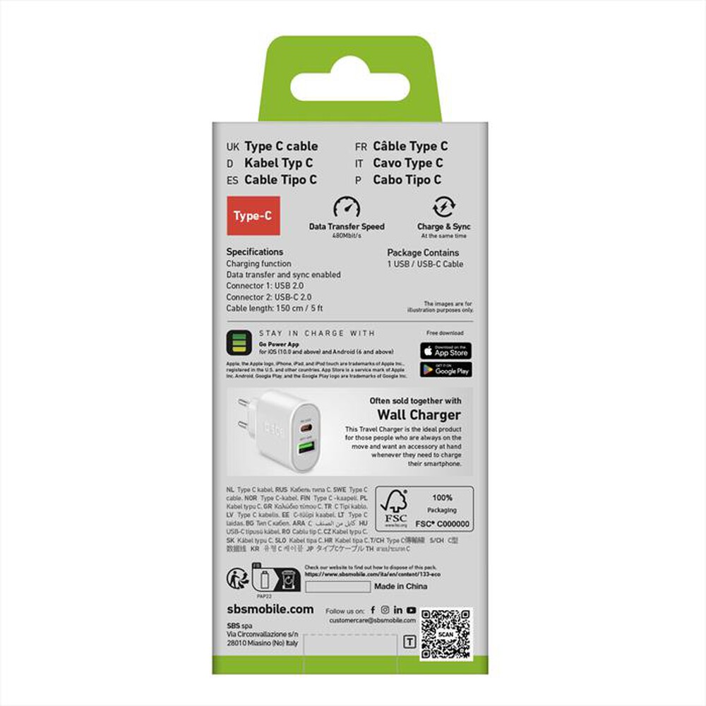 Immagine del prodotto SBS - TECABLPOLOTYPECW-BIANCO