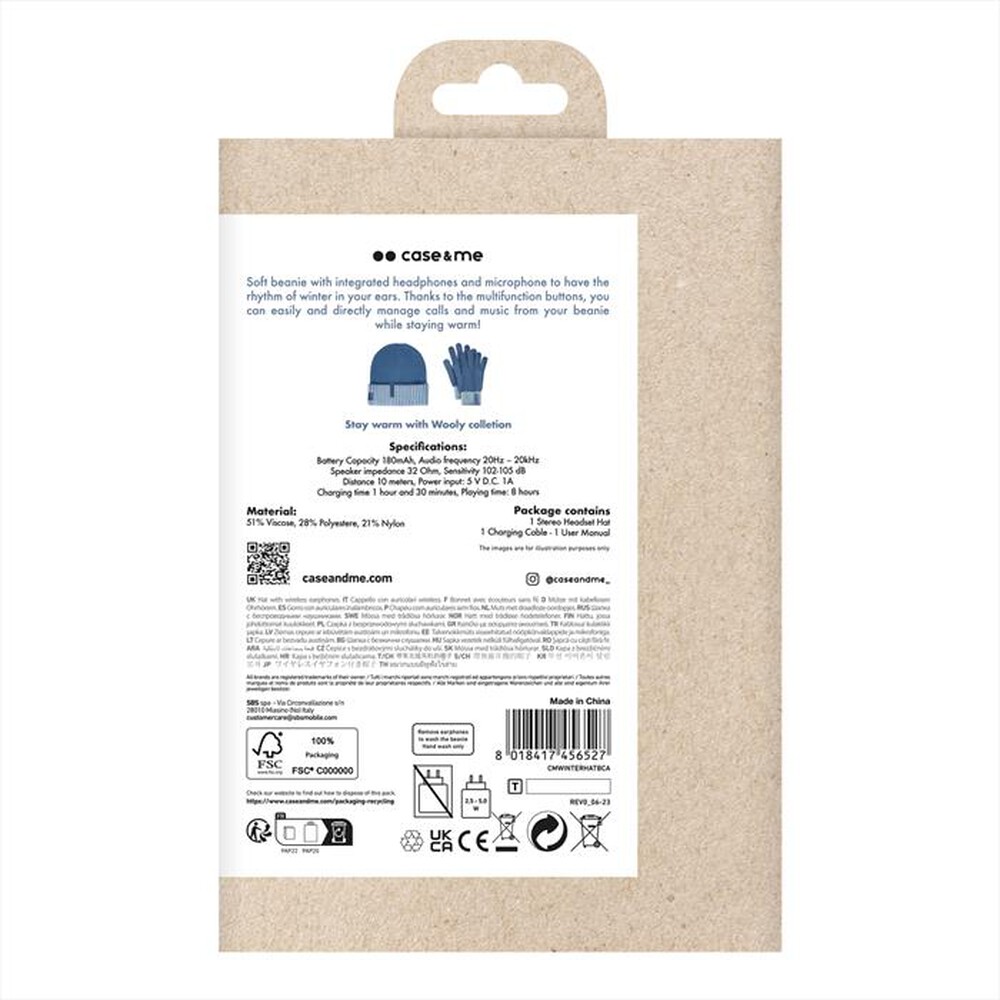 "SBS - Cuffie wireless CMWINTERHATBCA"