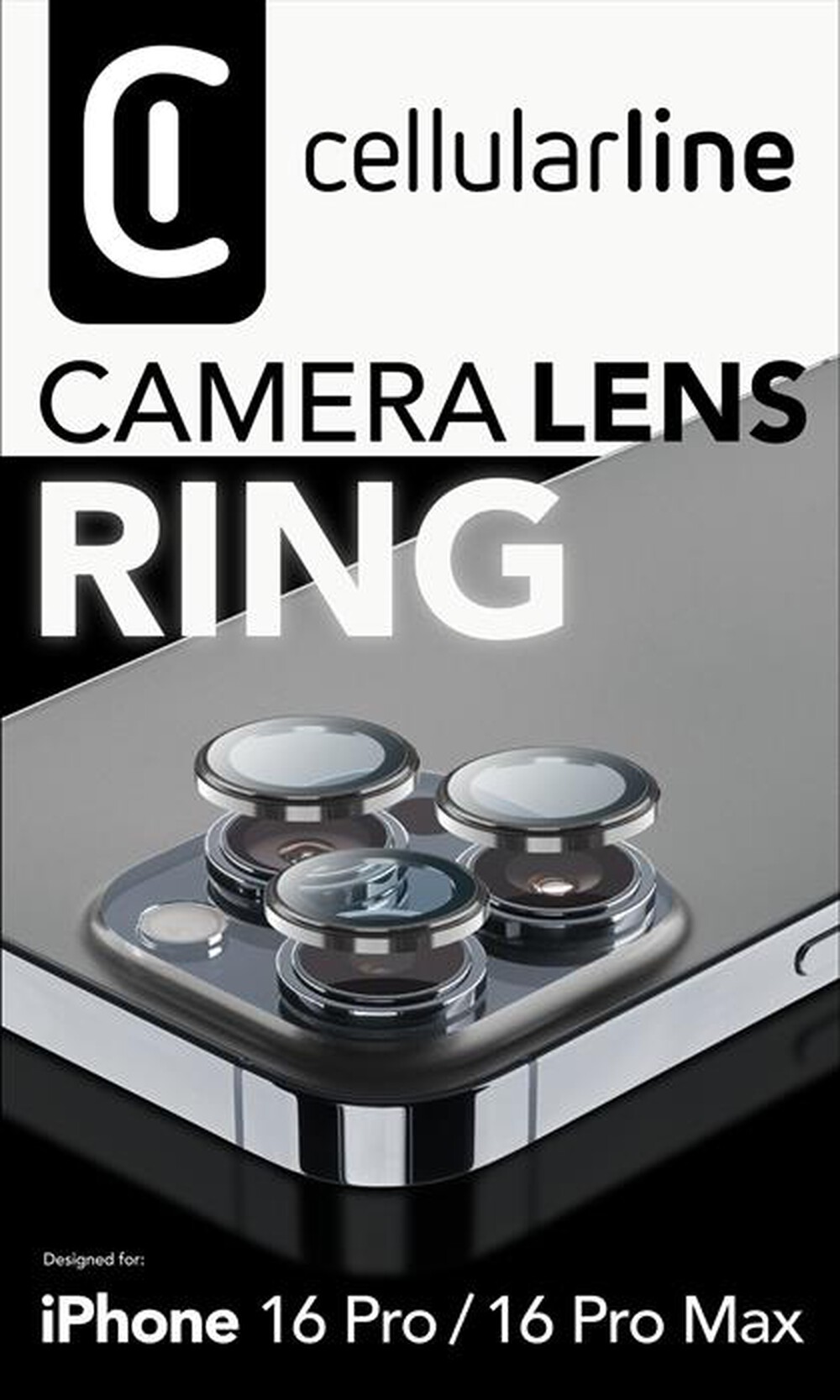 Immagine del prodotto CELLULARLINE - CAMERA LENS RING - IPHONE 16 PRO/16 PRO MAX-Transparent