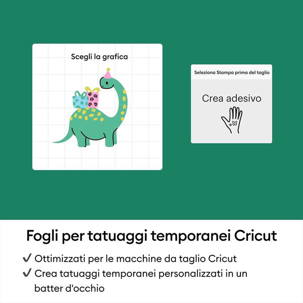 Immagine del prodotto CRICUT - Fogli per tatuaggi temporanei stampabili - A4-Bianco