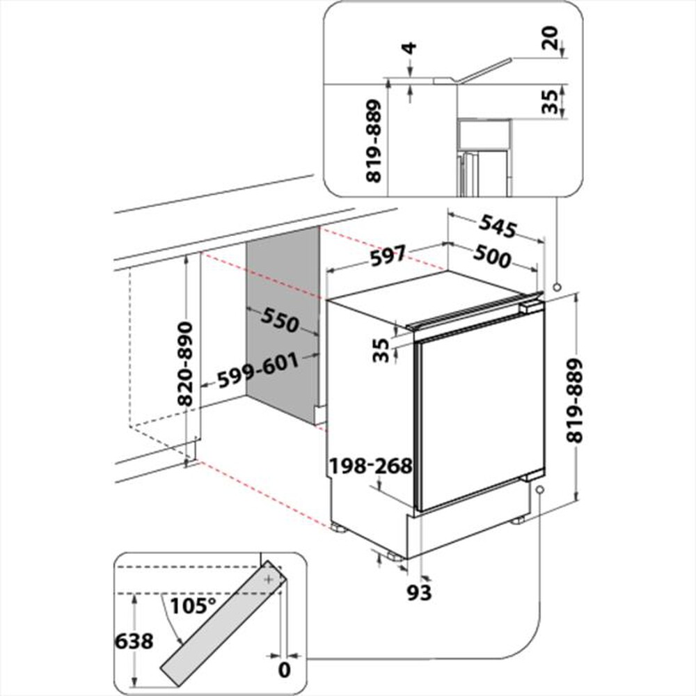 "INDESIT - Frigorifero incasso IN TSZ 1612 1 Classe F"