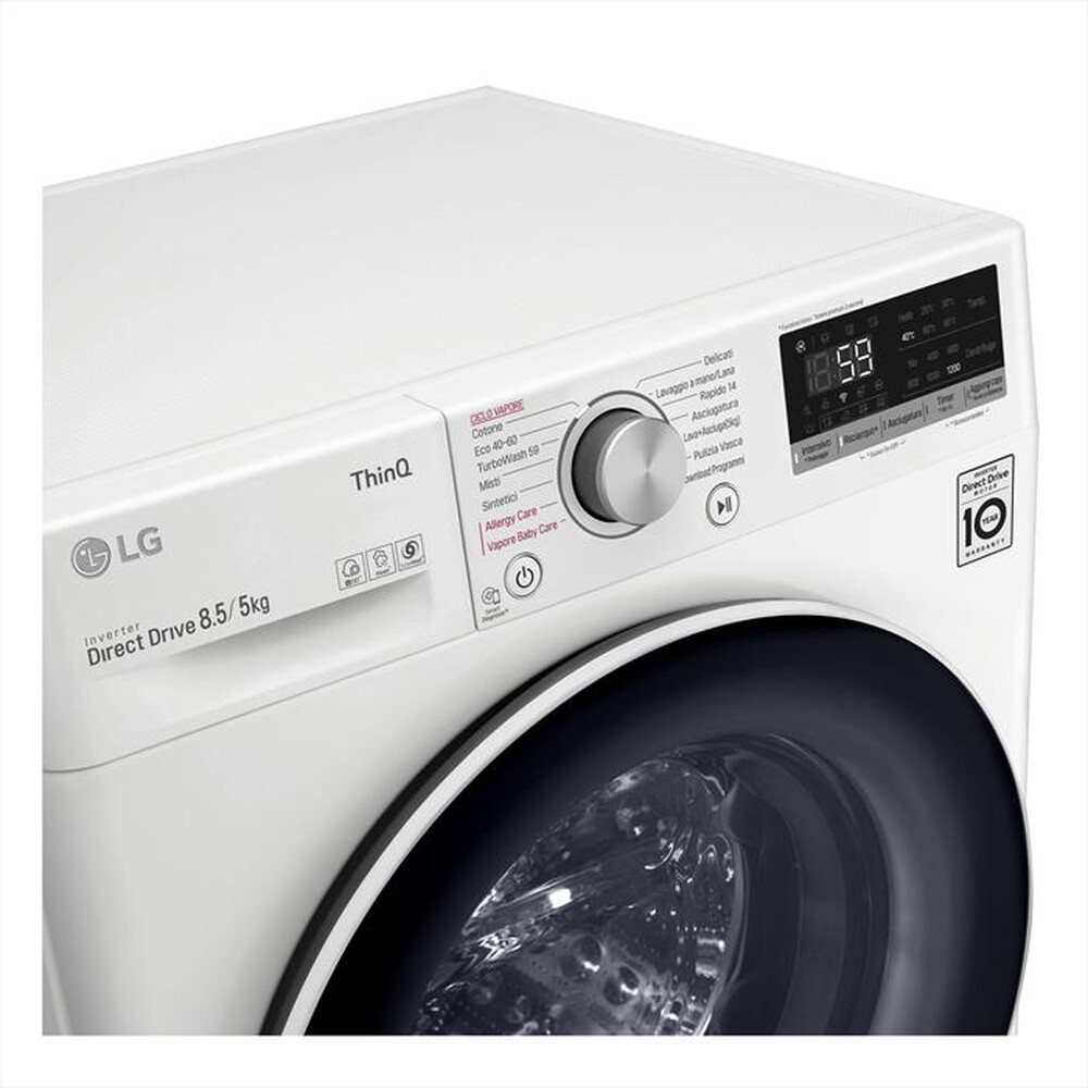 "LG - Lavasciuga F2DV5S8H0E 8,5/5 Kg Classe C-WHITE"