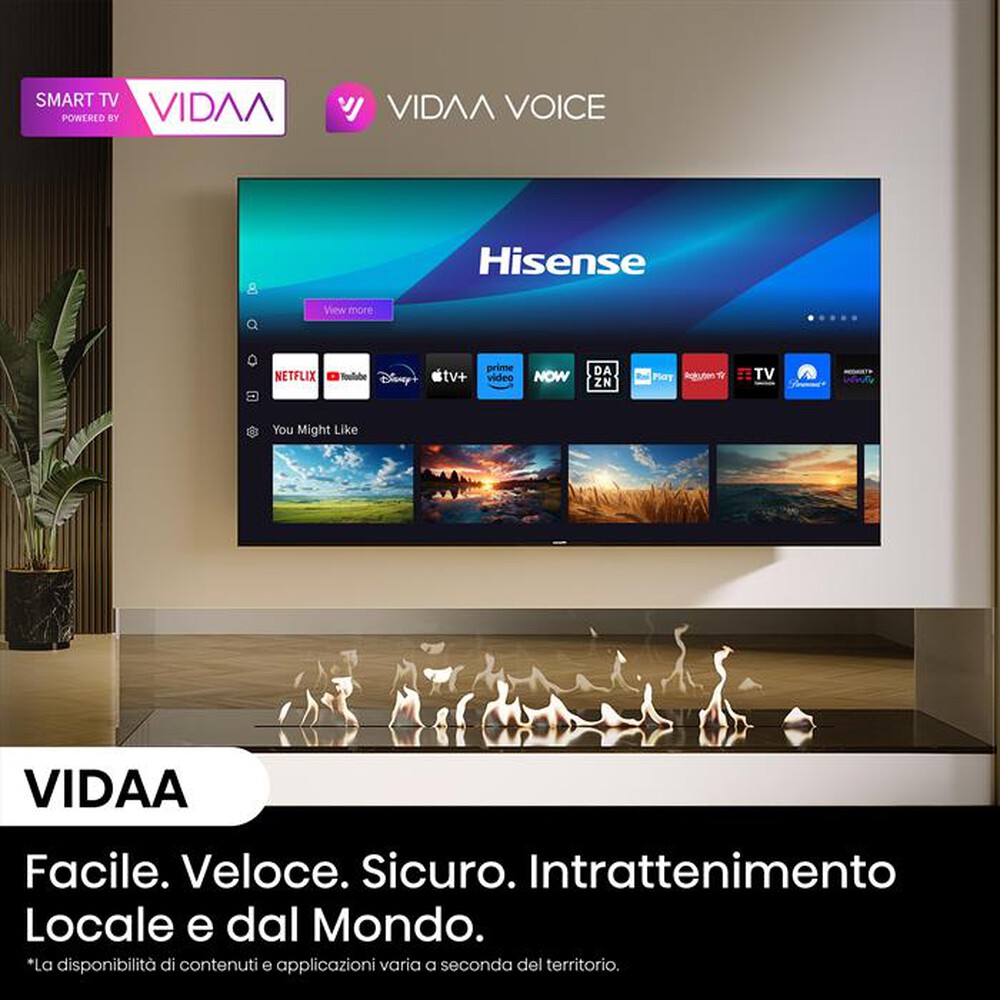 "HISENSE - Smart TV MINI LED UHD 4K 65\" 65U79NQ-Metallo - Grigio Carbone"