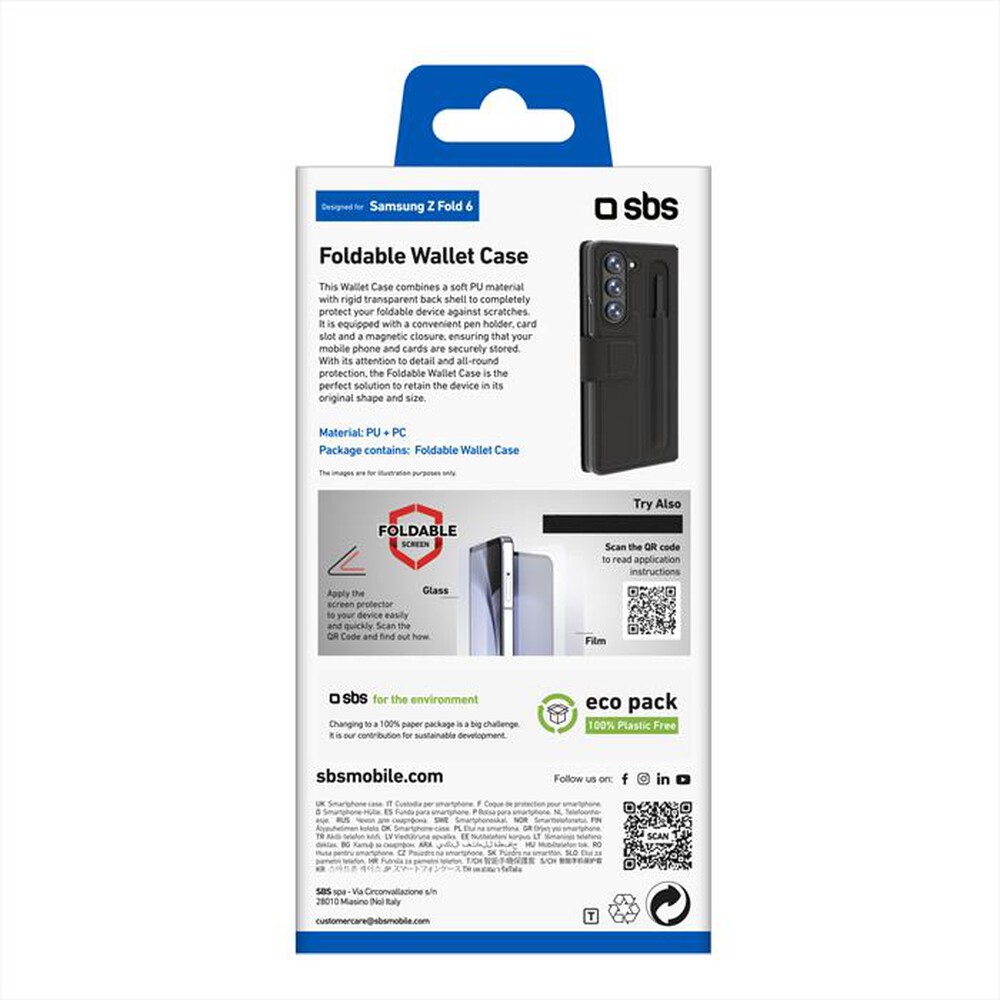 "SBS - Cover flip TEWALSAZFOLD6K Samsung Z Fold 6-Nero"