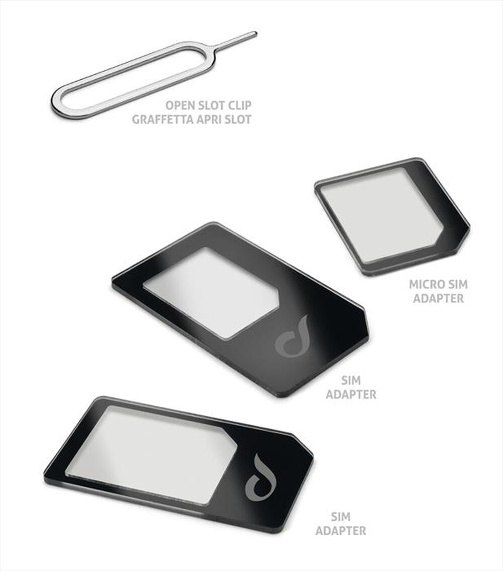 "CELLULARLINE - Kit Adattatori Sim-Nero"