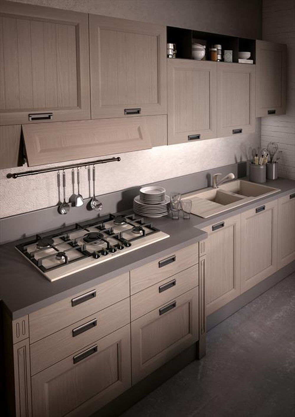 "GLEM GAS - Piano cottura a gas GT755SA 5 fuochi 68,5cm-Avena"