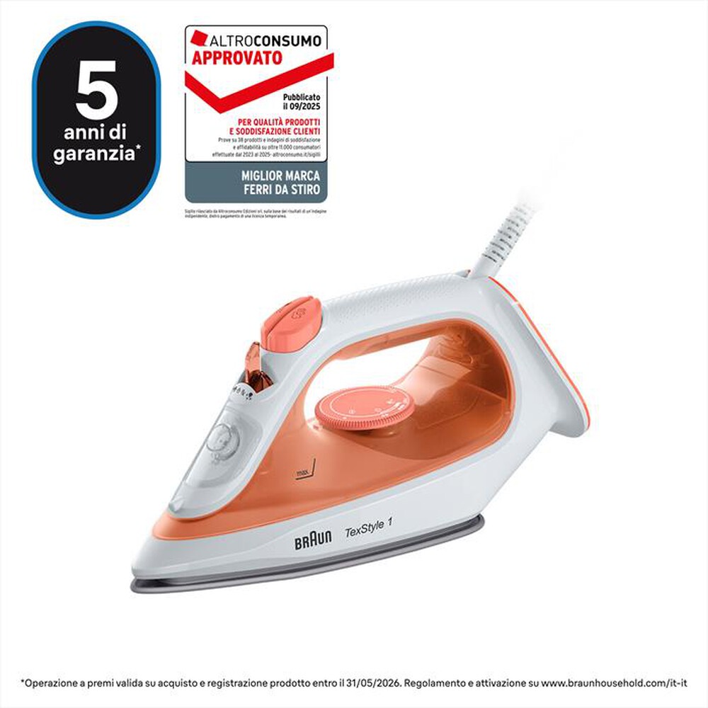 Immagine del prodotto BRAUN - FERRO A VAPORE TEXSTYLE 1 SI1009OR-Arancione