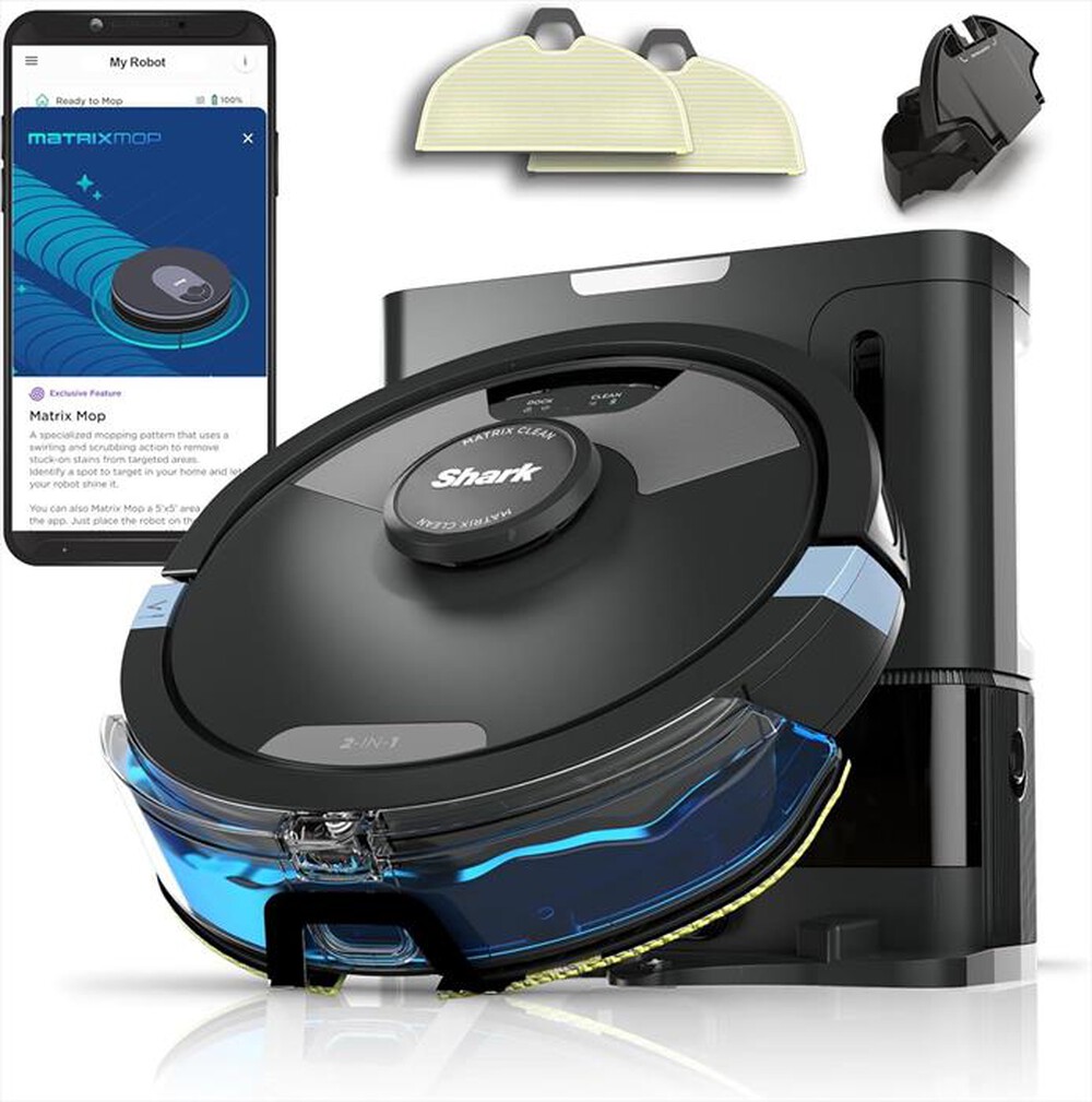 "SHARK - Aspirapolvere robot MATRIX PLUS 2IN1 RV2620WAEU-Nero"