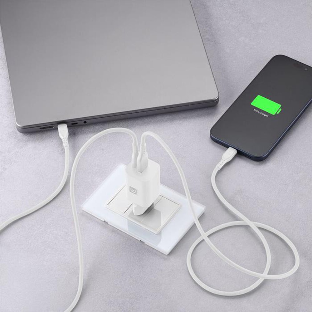 Immagine del prodotto CELLULARLINE - Caricatore Multiporta GaN 65W Dual USB-A + USB-C-Bianco