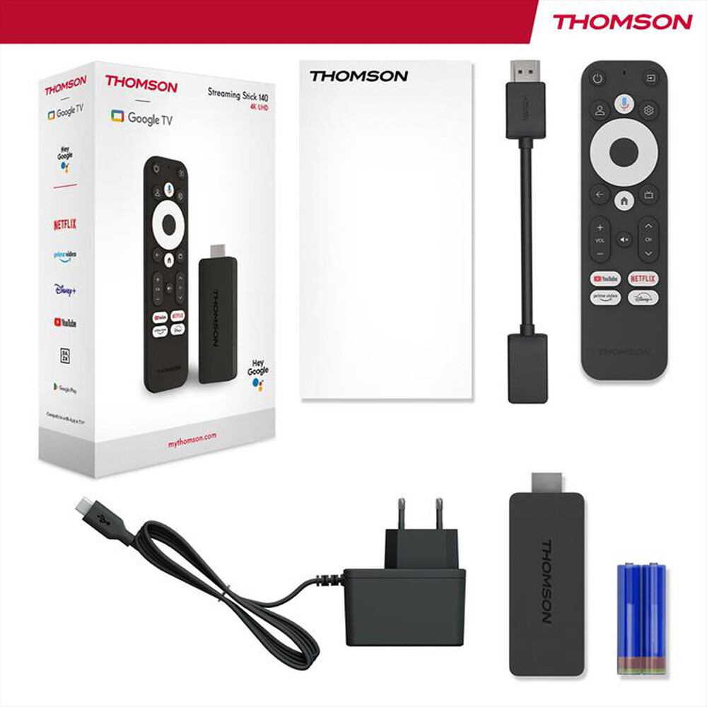 Immagine del prodotto THOMSON - STREAMING STICK UHD TELECOMANDO PORTATILE 140G-nero