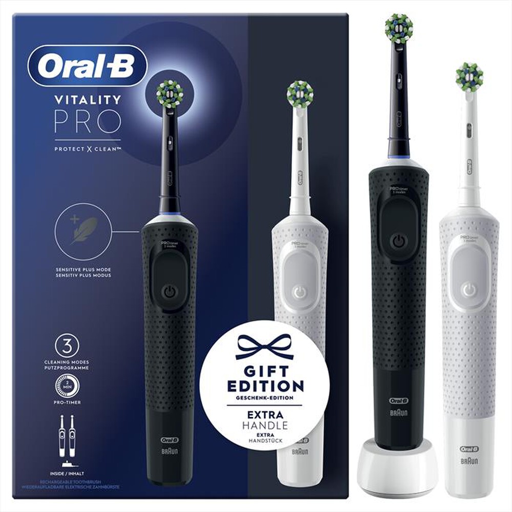 Immagine del prodotto ORAL-B - Spazzolino elettrico ricaricabile VITALITY PRO BIA-Bianco e Nero
