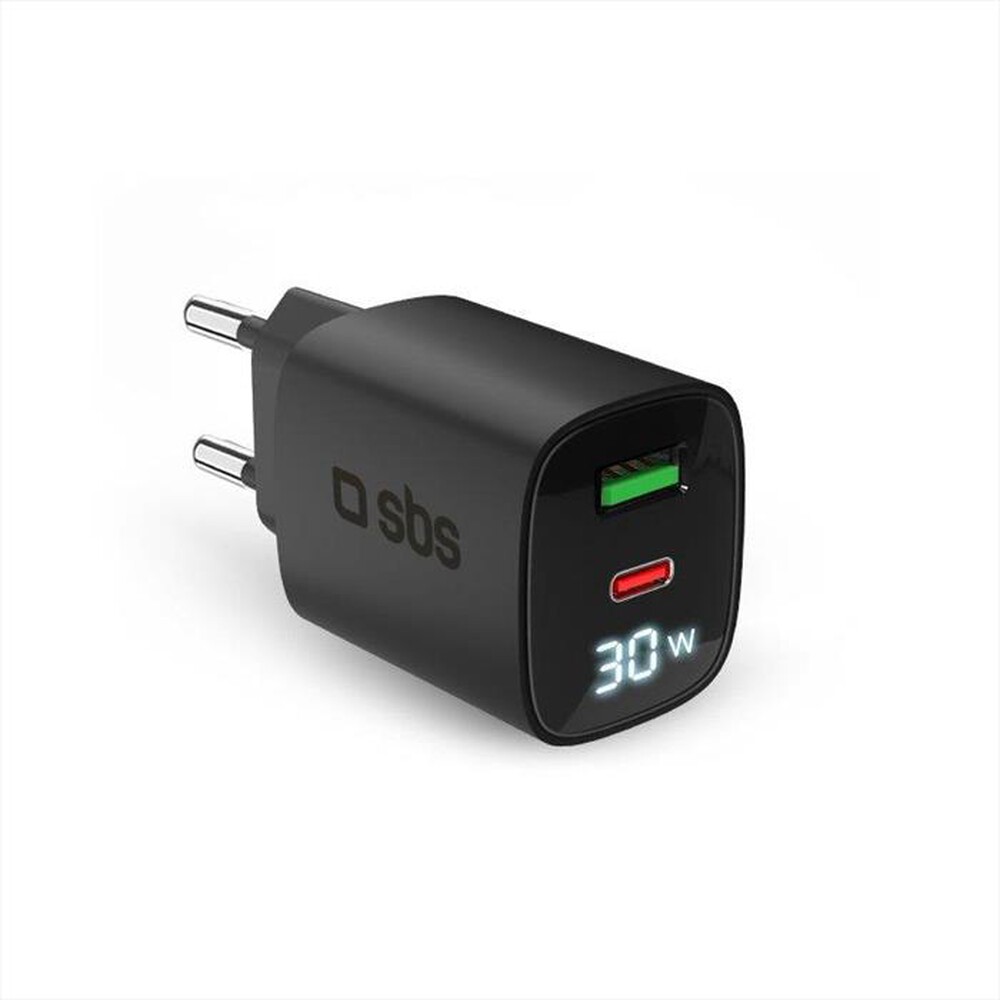 "SBS - Caricatore da rete TETRGANLCD1USB1C30K-Nero"