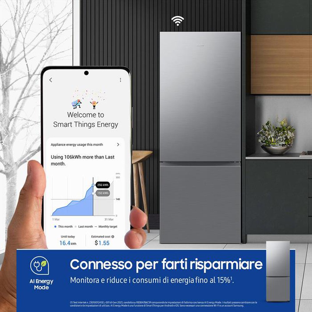 "SAMSUNG - Frigorifero combinato RB50DG602ES9EF Classe E-METAL INOX"