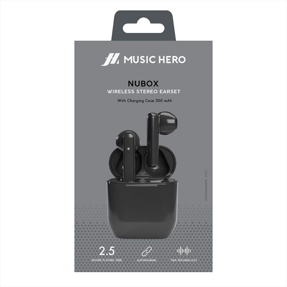 "SBS - Auricolare TWS MHTWSNUBOXBTK-Nero"