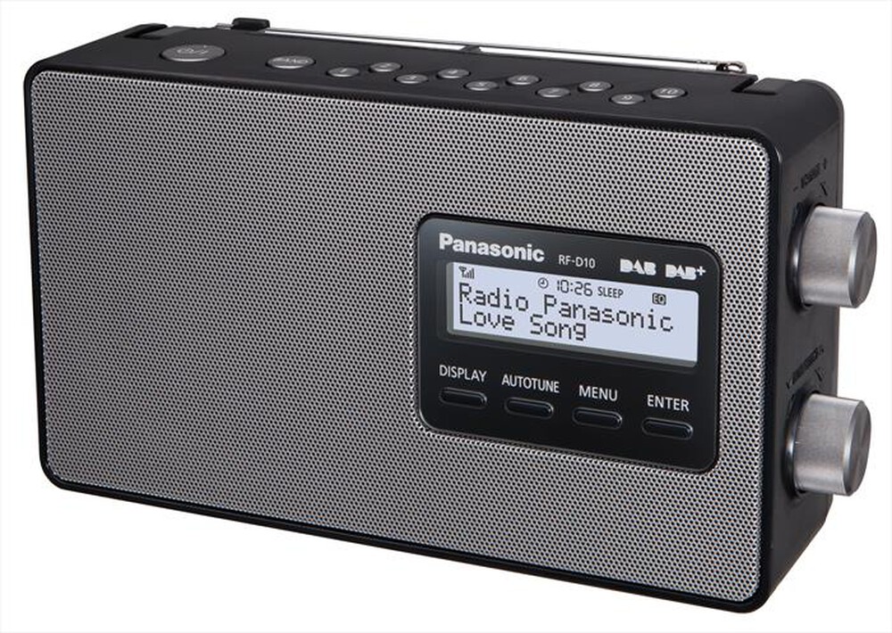 Immagine del prodotto PANASONIC - Radio Portatile FM/DAB+, Batteria/Corrente RF-D10-nero