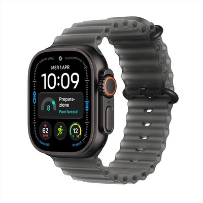 APPLE - Watch Ultra 4 GPS + Cellular 49mm Titanio-Ocean Band Nero traslucido