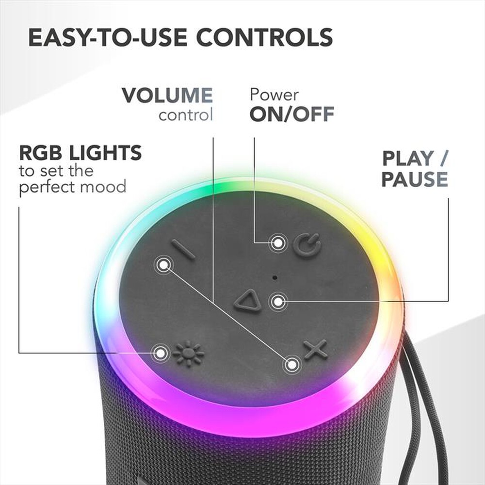 Immagine del prodotto MUSIC SOUND - Speaker Bluetooth portatile da 20W AURA 20-Nero