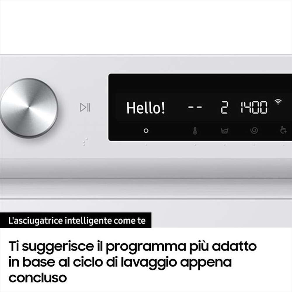 "SAMSUNG - Asciugatrice DV90BB5245AWS3 9 Kg Classe A+++-bianco oblò black"