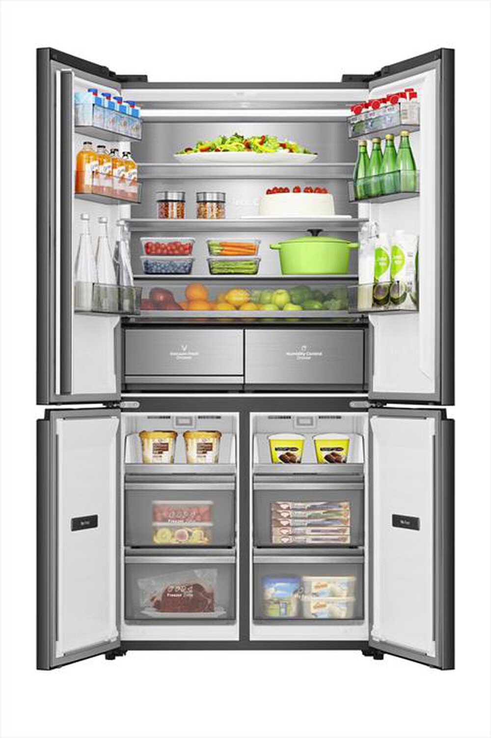 "HISENSE - Frigorifero 4 porte RQ768N4GBE Classe E 591 lt-Black Glass"