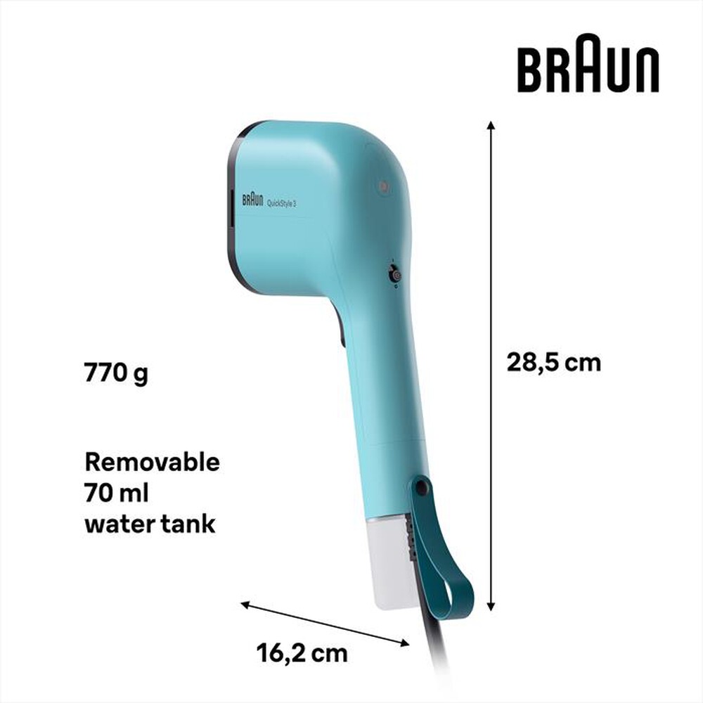 Immagine del prodotto BRAUN - STIRATORE VERTICALE QUICKSTYLE 3 GS3013GR-VERDE TIFFANY