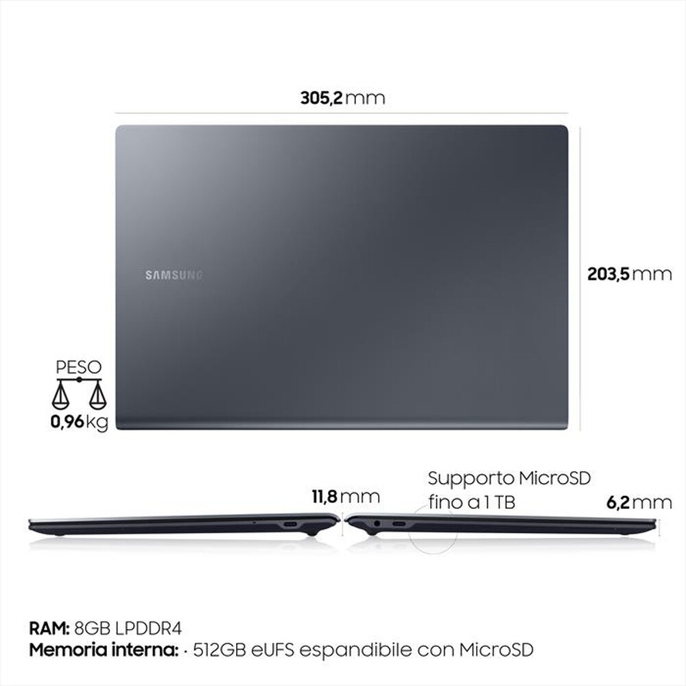 "SAMSUNG - GALAXY BOOK S (INTEL)-Grey"
