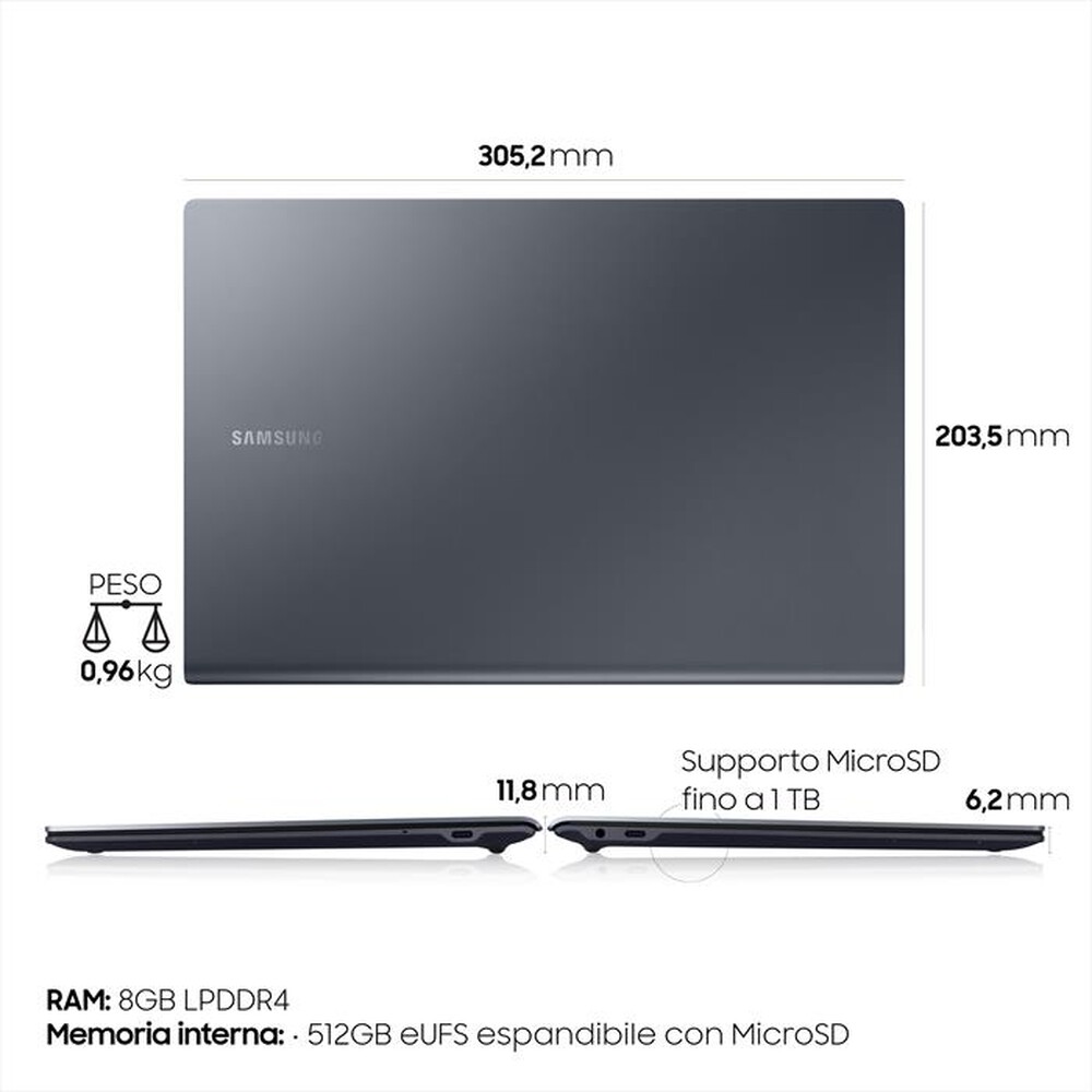 "SAMSUNG - GALAXY BOOK S (INTEL) - Grey"