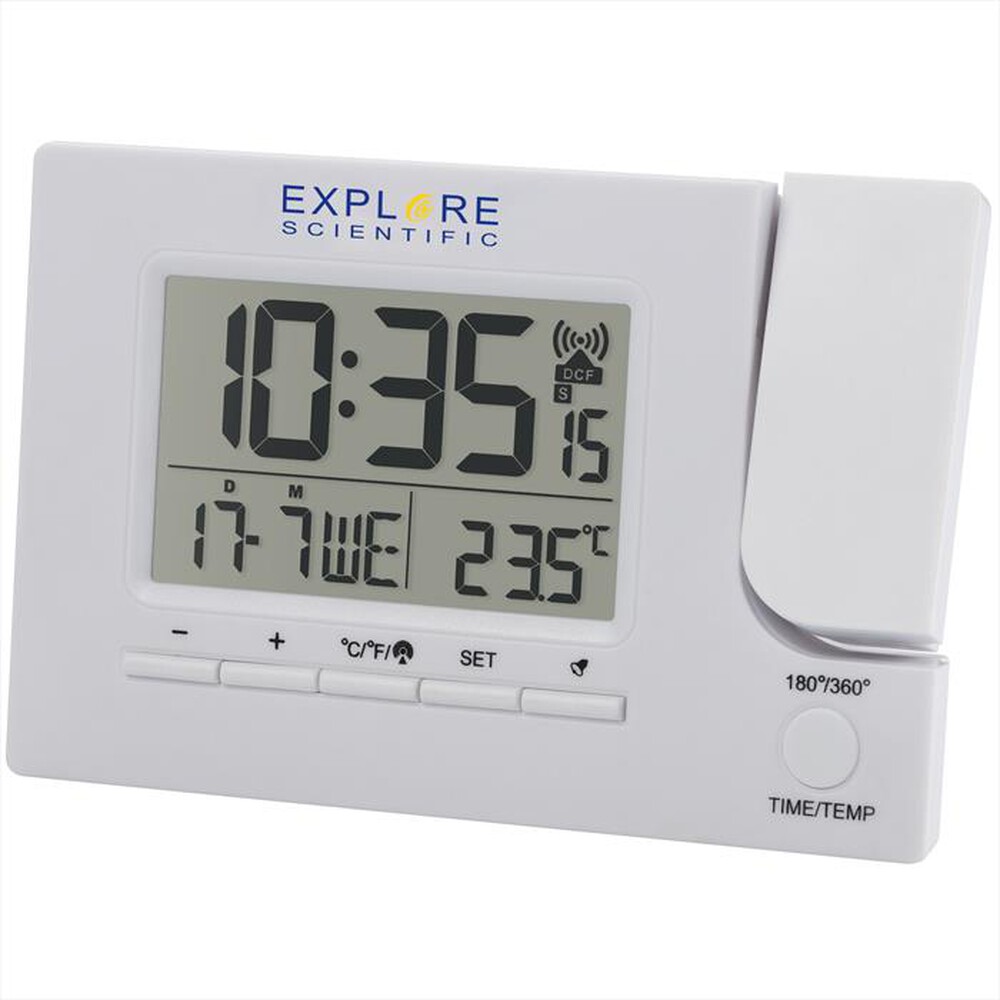 "EXPLORE SCIENTIFIC - RDP1003 OROLOGIO RADIOCONTROLLATO CON PROIEZIONE-White"