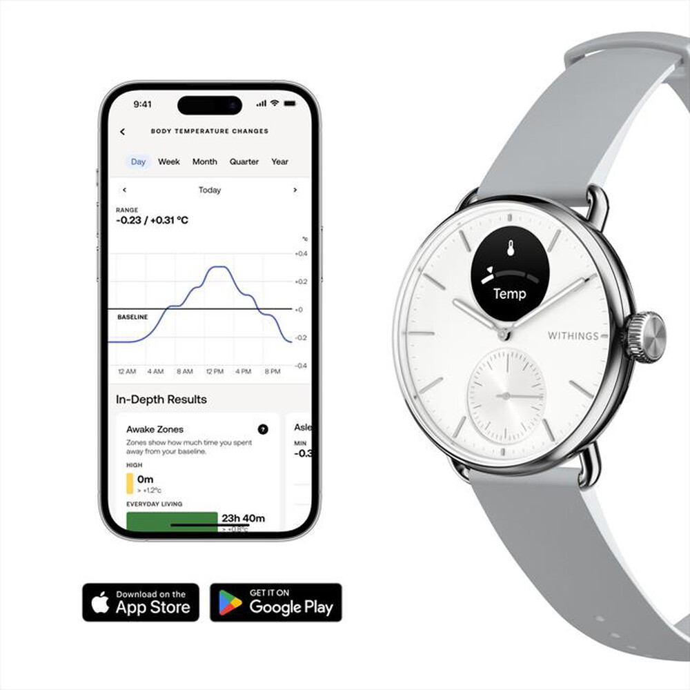 "WITHINGS - Smartwatch SCANWATCH 2 - 38MM-Bianco"