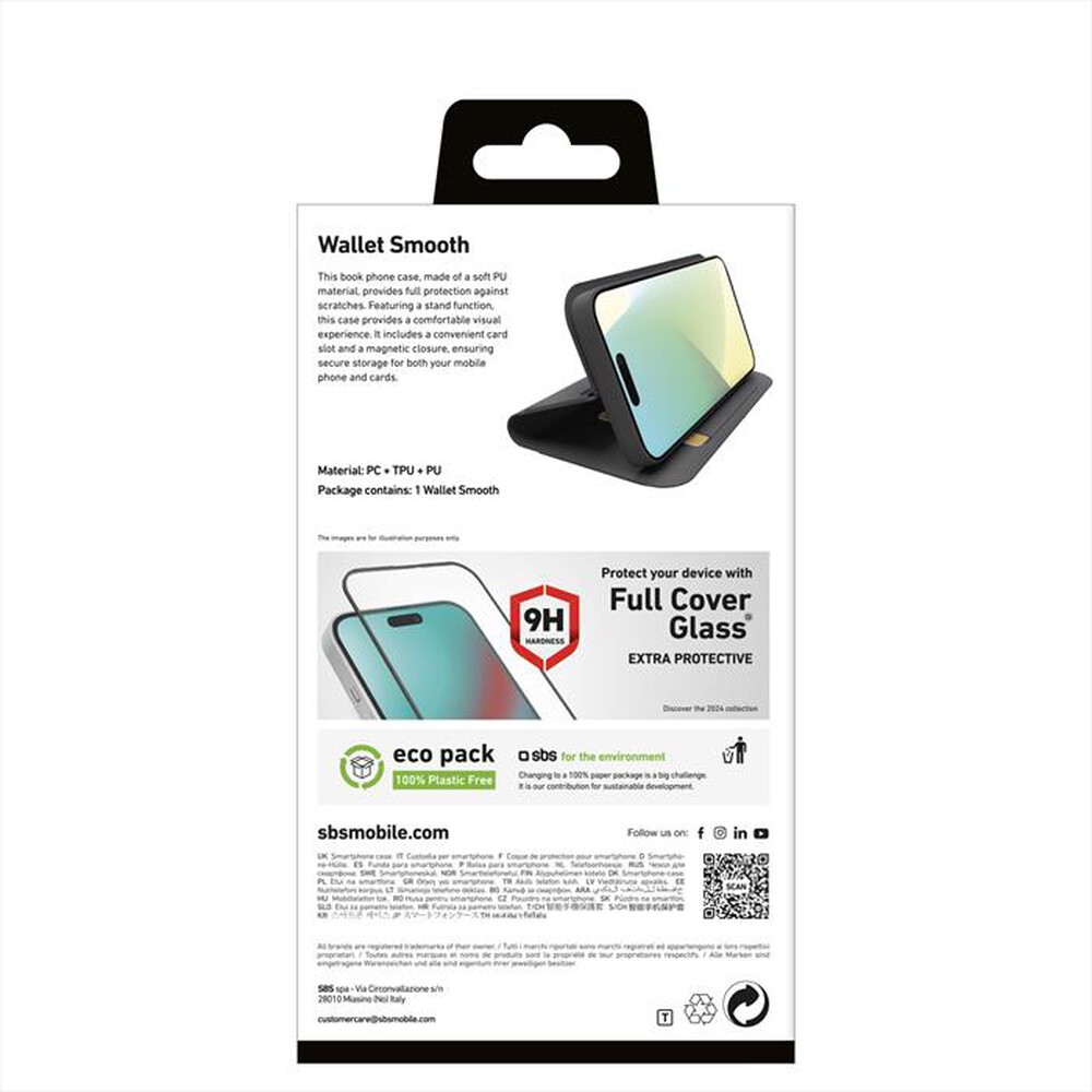 "SBS - Cover Wallet iPhone 16 TEWALIP1661K-Nero"
