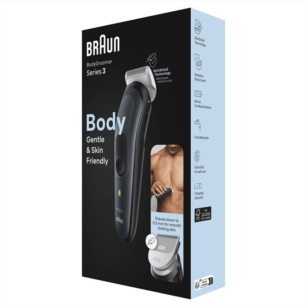 "BRAUN - RIFINITORE BODY BG3340-Nero/Grigio"