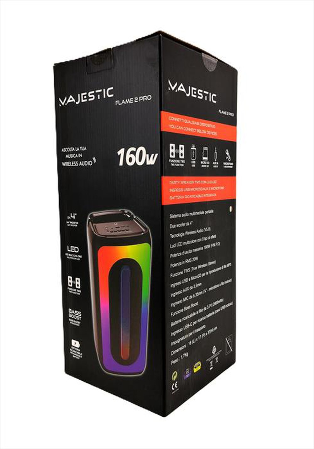 Immagine del prodotto MAJESTIC - Party speaker FLAME 2 PRO-NERO
