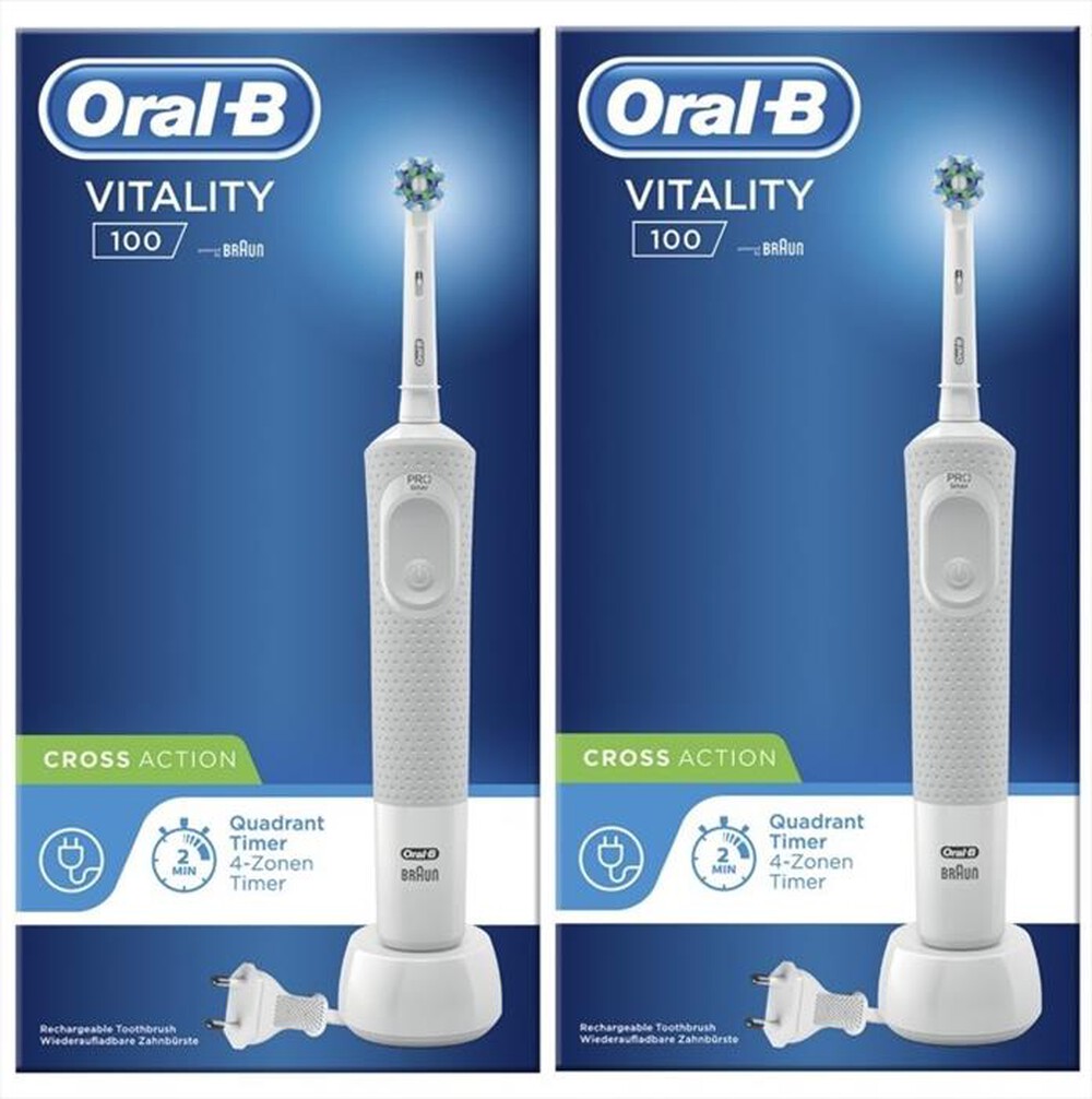 "ORAL-B - OB PW VITALITY D100 CROSSACT BIPACCO-BIANCO"