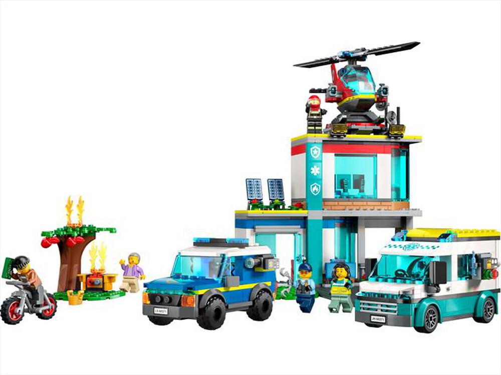 "LEGO - CITY Quartier generale veicoli d'emergenza - 60371-Multicolore"