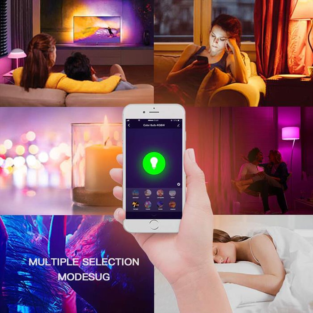 "WOOX - SMART LED BULB RGBW E27, 8W, 3000K-Bianco"