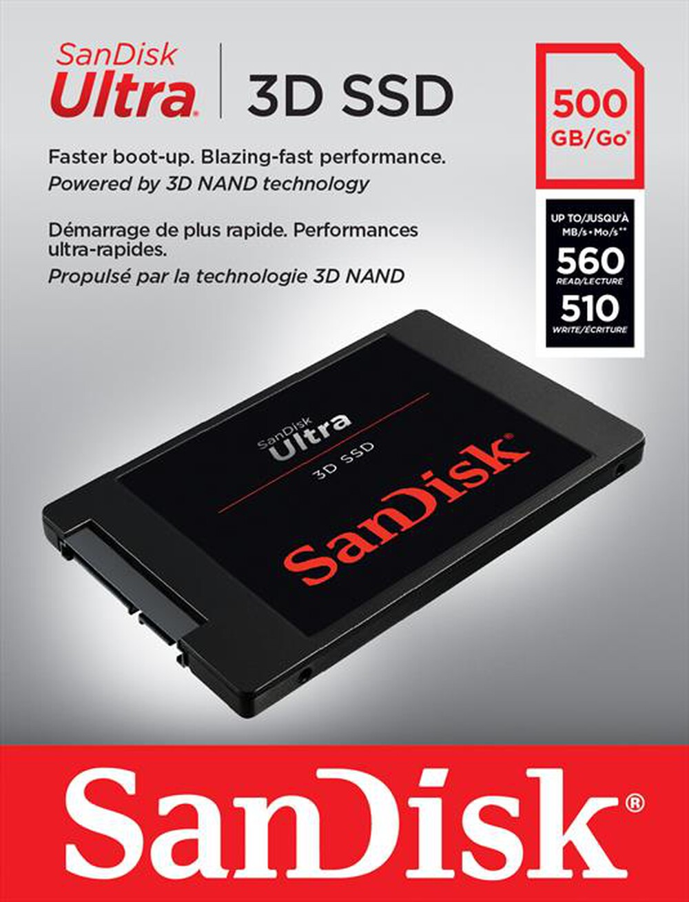 "SANDISK - SSD INTERNA ULTRA 3D 500GB"