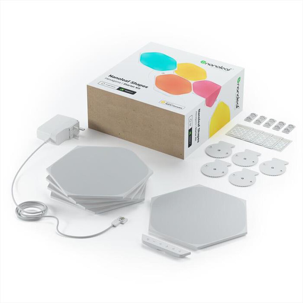 "NANOLEAF - Shapes Smarter Kit - 5 esagoni luminosi (lampade)-BIANCO"