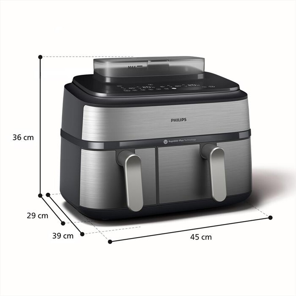 "PHILIPS - AIRFRYER SERIE 5000 DA 9L COTTURA VAPORE NA555/00-Inox"