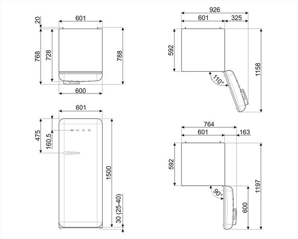 "SMEG - Frigorifero 1 porta FAB28RCR5 Classe D-panna"